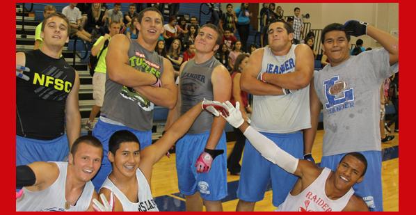 Football boys win the tug war against Team Mansfield