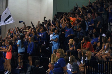 The senior class of 2015 show school spirit at the first pep rally