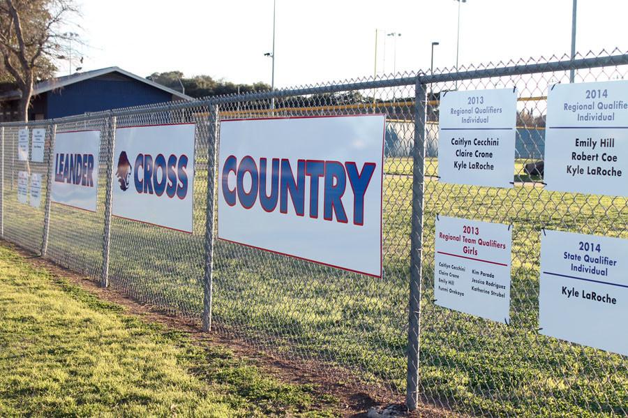 Cross Country sign given by the boosters
