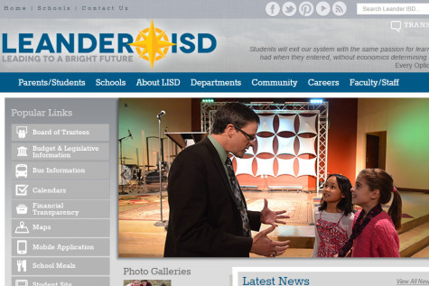 A screen cap from the Leander ISD Website
