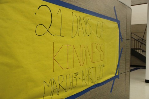 Student made banner for the 21 Days of Kindness