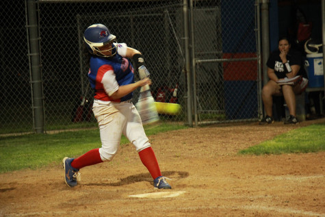 Senior Kara Jones hitting the ball.