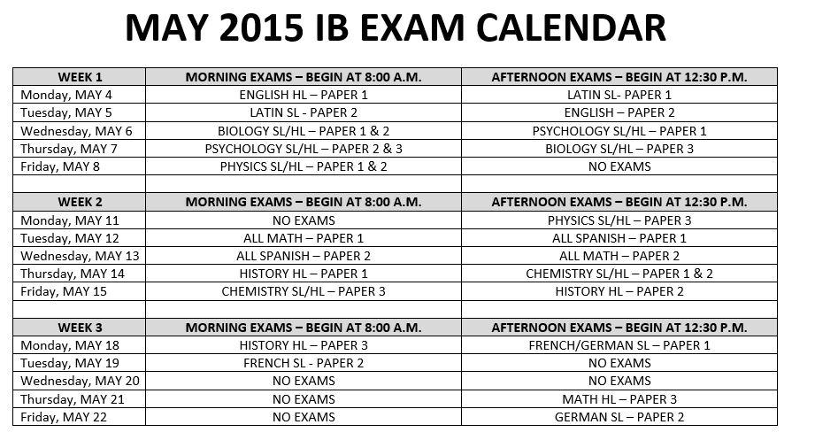 IB schedule