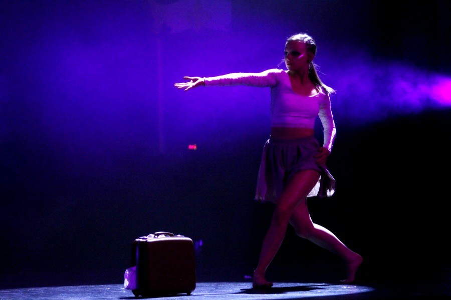 Labay dances with her fellow officers in Suitcase, one of the officer routines in Spring Show.
