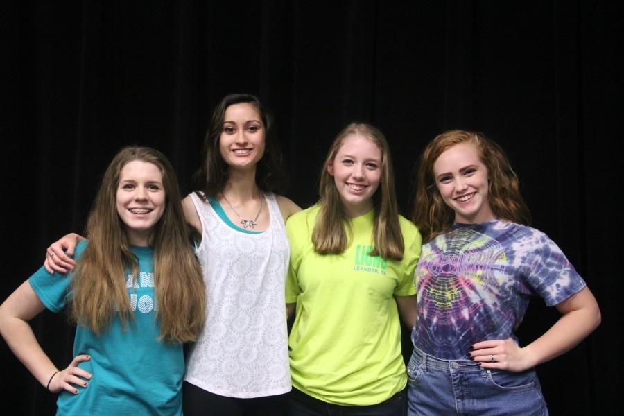 Next years elected all female officers for Troupe 5232 minus the treasurer. Pictured from left to right are: sophomore Lydia Singleton and juniors Annika Lowe, Emilee Earthman and  Lynley Eilers.