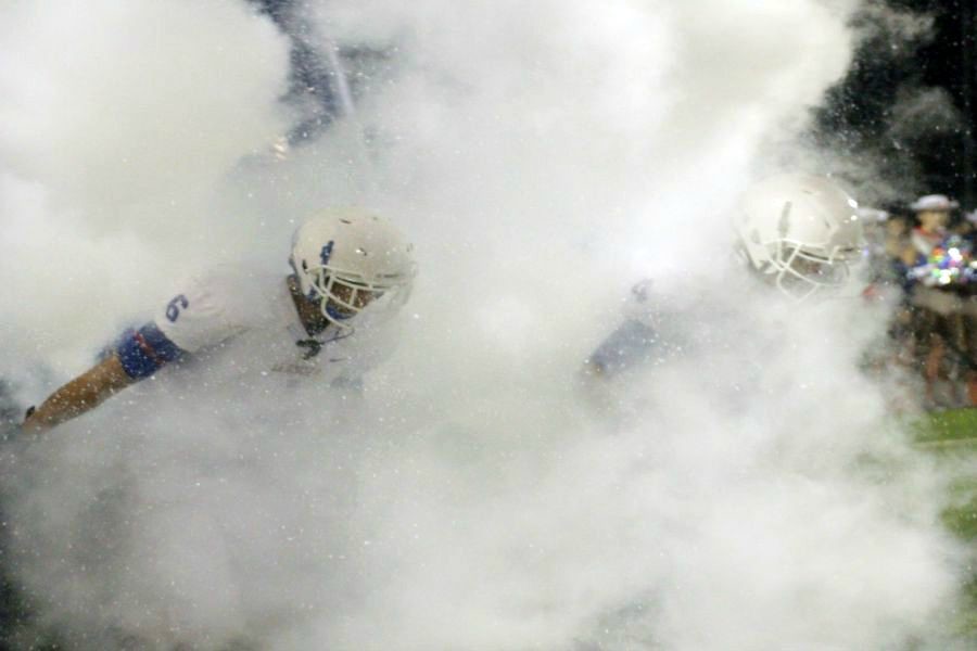The Lions entering through the tunnel after halftime. Mane Force helps with the smoke and setting up the tunnel.