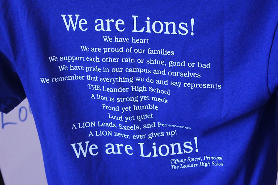 One of the t-shirts that are available at The Pride with Ms. Spicers quote from her graduation speech. Other t-shirts include class shirts and spirit shirts.