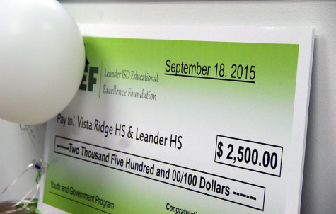 The check that publications adviser Danielle Bell received. Many other teachers also received the grant.