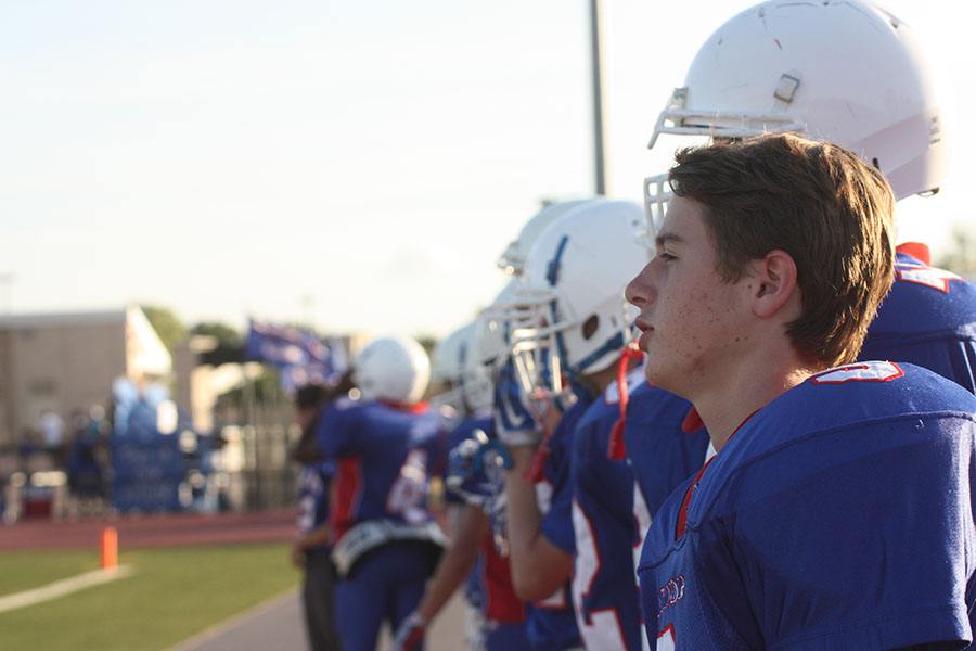 The Lions prepare for their game and take a look onto the field beforehand. The Marble Falls game was the first and possibly last time the freshmen will play together in a game as a whole.