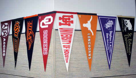 These are some of the colleges attending the College Fair. These pennants are outside Mrs. Woods office across from the counseling office.