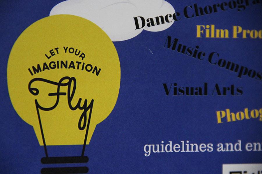 The PTSA poster for the contest Let your Imagination Fly. Last years theme was Believe, Dream, and Inspire.