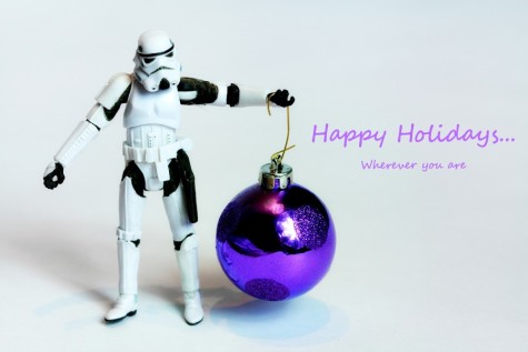A Stormtrooper holding a Christmas ornament. The holiday special scored a 50% on Rotten Tomatoes.