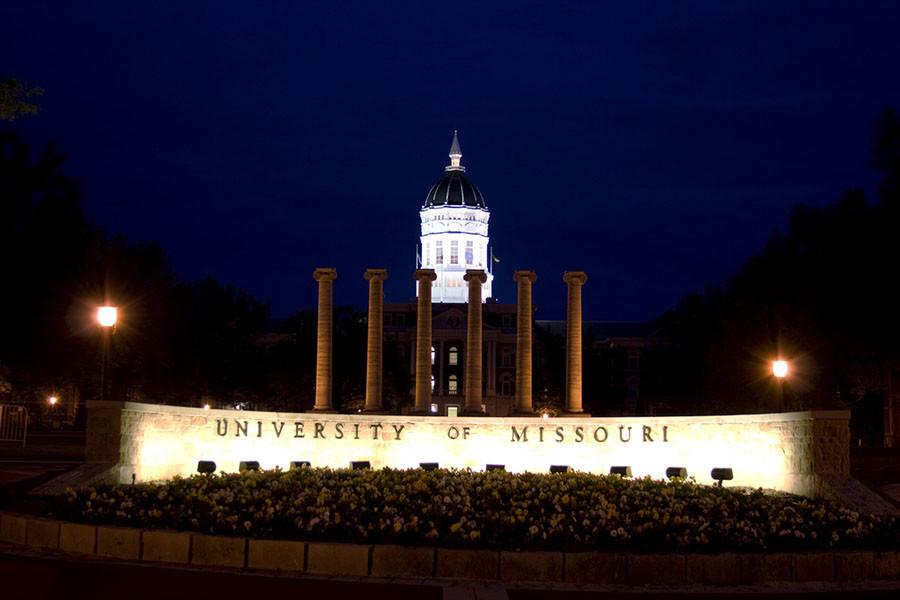 The entrance to the University of Missouri. The debate of freedom of press started after a student journalist was stopped from taking photos of a protest.