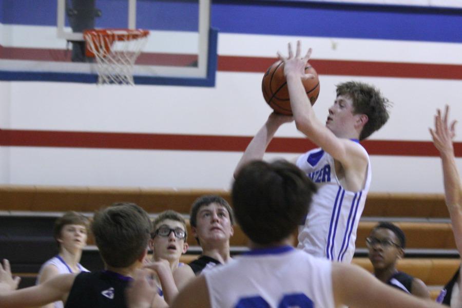 Hunter Stevens keeping up the Lions scoring against the Mustangs in the second quarter. This shot would then raise the score to 29-10, Lions in the lead as they would later win the game.
