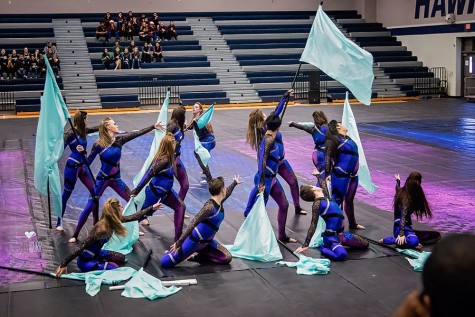 The Varsity Winter Color Guard performs their show “My Body”. They won first place for their show.