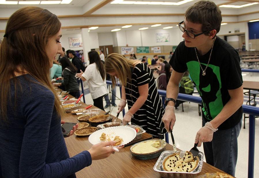 Students served pie to their peers at the annual Peace through Pie event. Each pie was entered in a contest. 