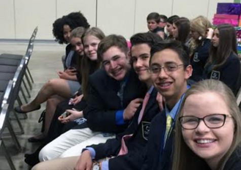 DECA team at state. The team did their fair share of week, but also had down time to explore San Antonio and take selfies.