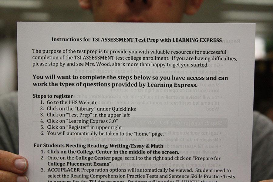 A piece a paper about preparing for the TSI. If a students PSAT, ACT or SAT isn't high enough they must take this test.