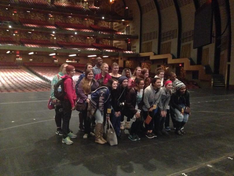 The choir got to tour Radio City Music Hall and stand on the stage. At its most the hall has over 6,000 seats.