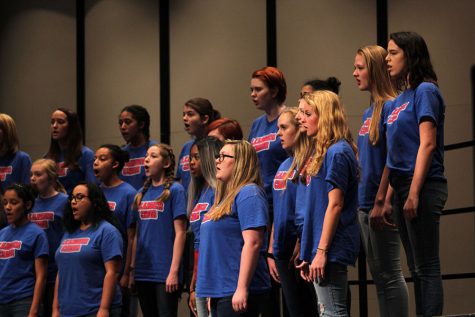 Varsity Womens choir singing at Pre-UIL. They made all ones in sight reading.