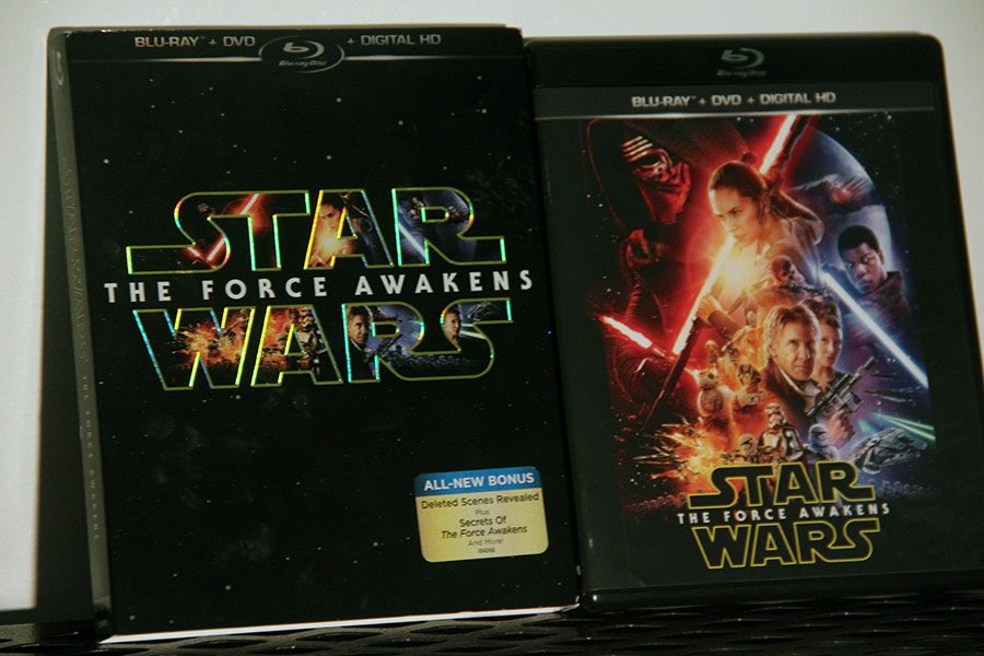 Movie case and sleeve for the new film The Force Awakens. This was one of the highest grossing films of all times and very anticipated by fans.