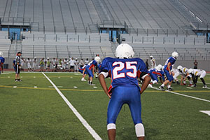 Number twenty five getting ready for the next play. The Lions ended the season 4-6.