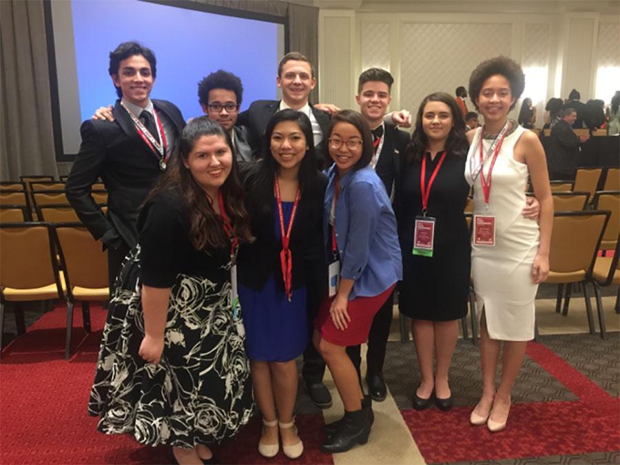 All of the Leander delegates after the award ceremony. Five students placed as Distinguished Delegates.