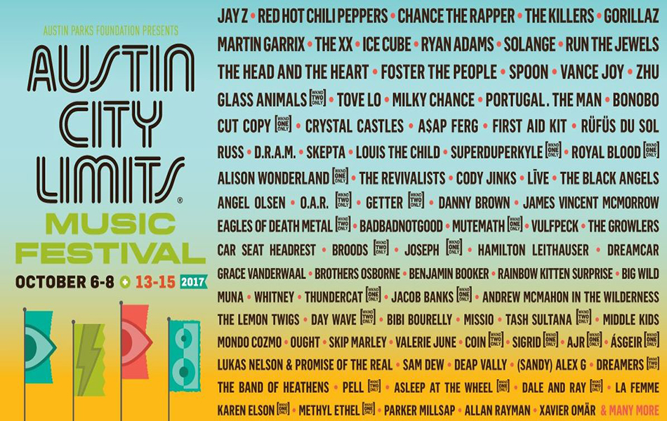 The official 2017 Austin City Limits Music Festival lineup. This years lineup has received many mixed reviews.