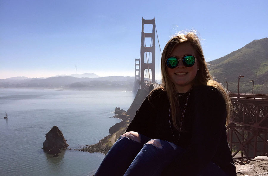 While in San Francisco, Skyllar Duncan was able to also visit some of the famous sites like the Golden Gate Bridge. Duncan was in San Francisco job shadowing her dad.