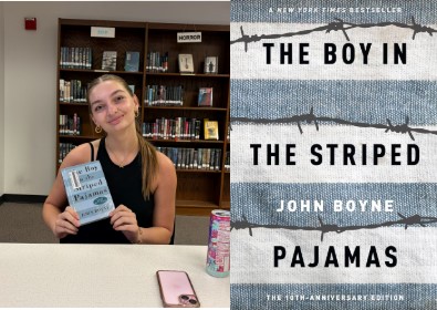 Junior Addisyn Lewis is reading 'The Boy In the Stiped Pajamas' by John Boyne.