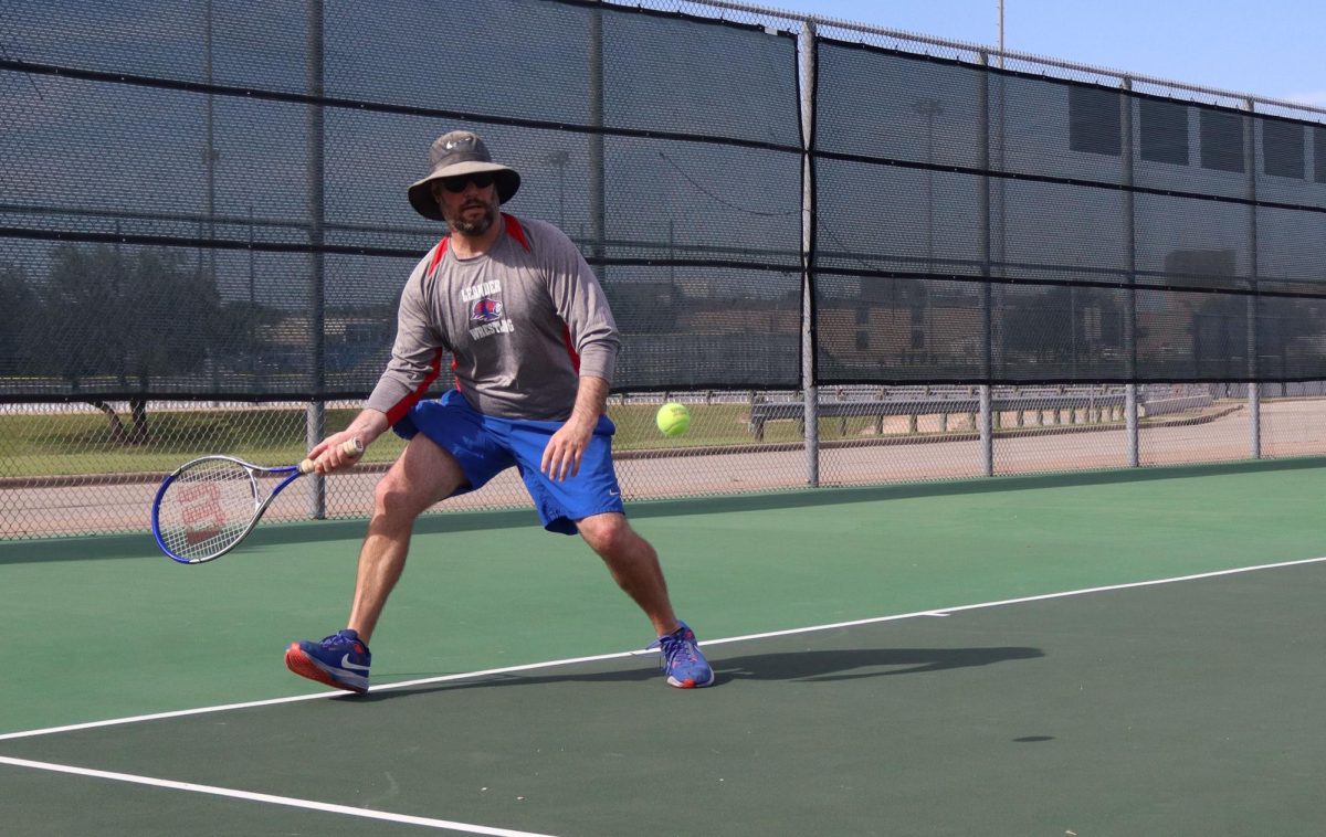 Coach Adam Mclain at Teacher-Student tennis tournament 5 12 2025 Marilyn Rutschman new