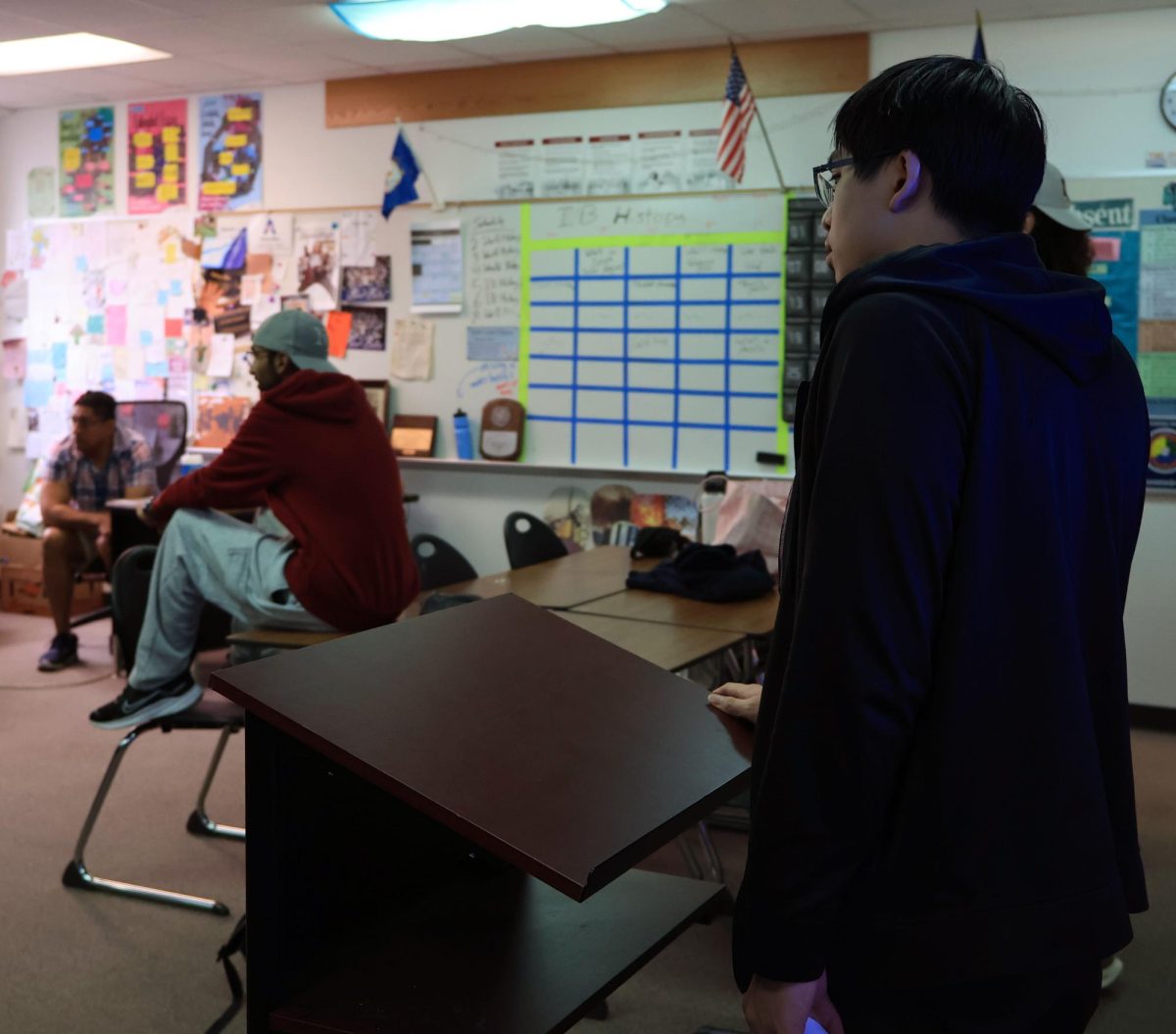 Anthony Tamtoro presents his defense at IB history war crime trial on March 6.