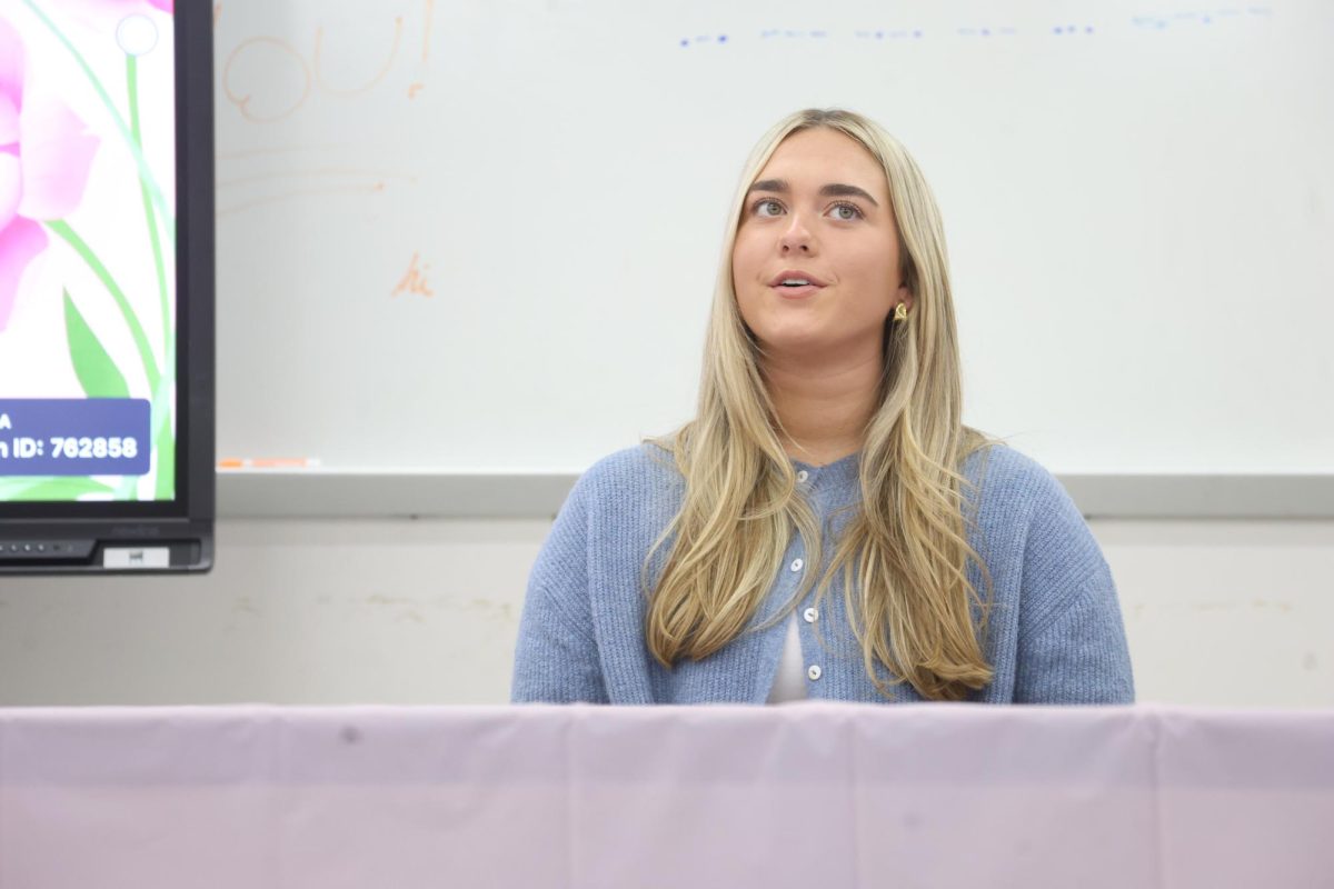 Panelist and biology major Keaton Croom responds to the moderators' question regarding any deterrents she's faced in her program. Croom admitted that she has faced little discrimination on the bases of her sex in UT's pre-med classes. “UT is the most welcoming place,” Croom said. “I definitely have never felt unwelcome as a woman. It was a hard transition, curriculum wise, but in terms of feeling comfortable and feeling pushed in a classroom UT is great. The most gratifying aspect of being a woman in STEM is the immediate recognition of each other. It really is a community that is so fun to be a part of.”