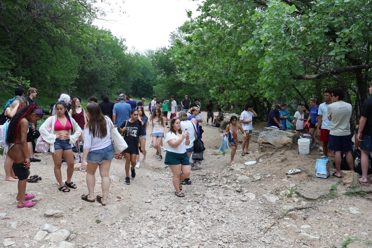 Students during the Barton Springs Science Field Trip on April 28.